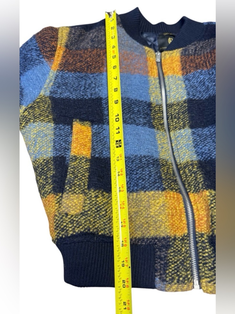EUC House of Harlow 1960 wool-blend plaid bomber jacket SZ M - Picture 4 of 8